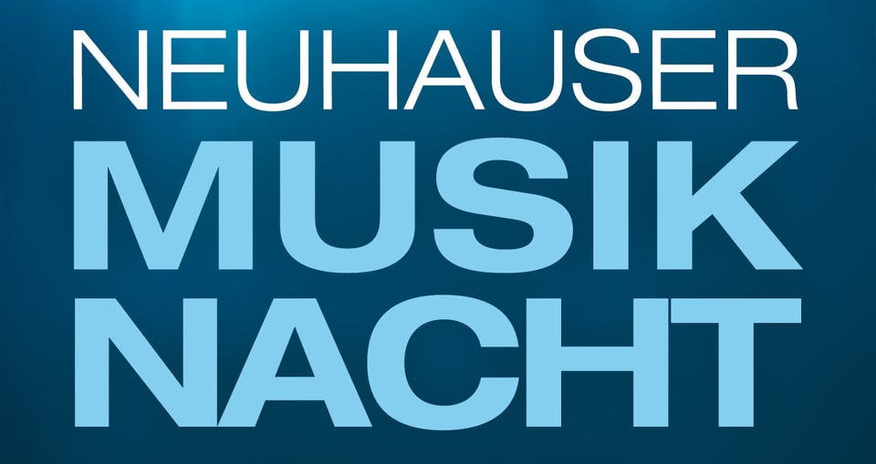 Logo der Neuhauser Musiknacht 2025 in Blautönen