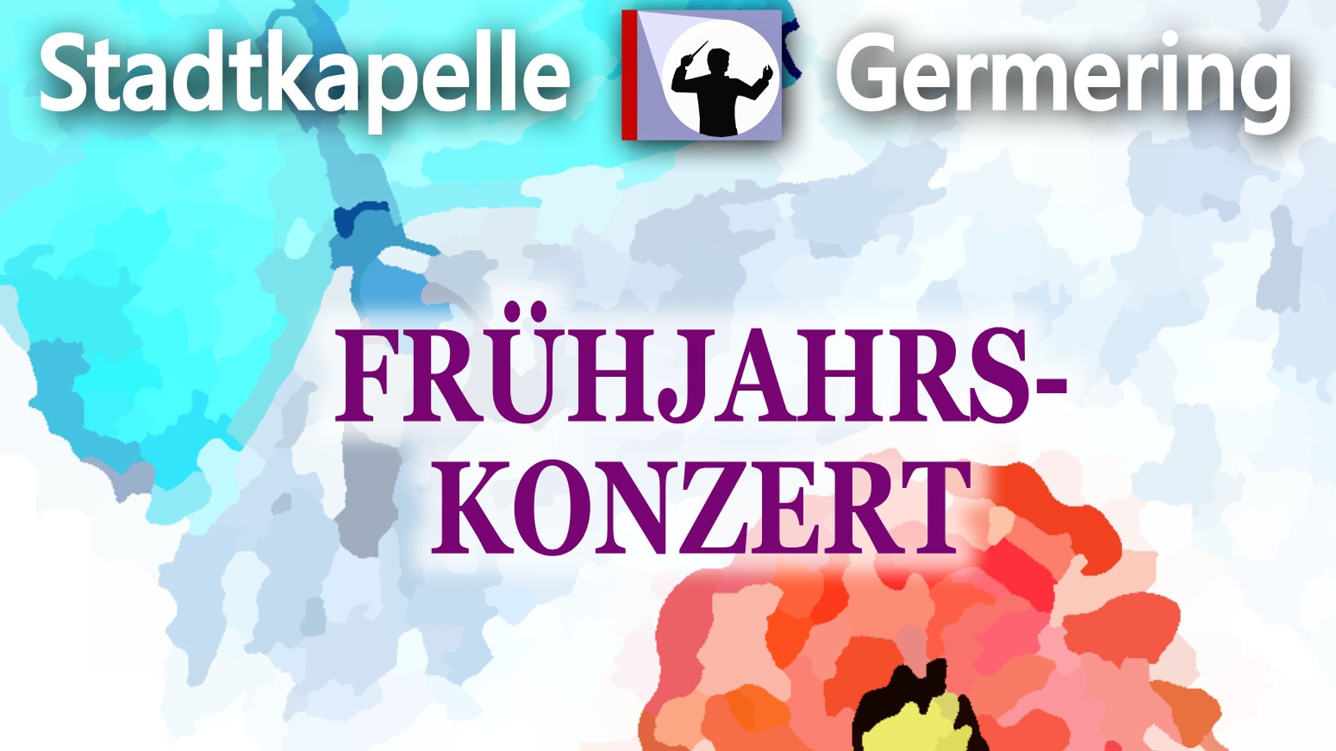 Foto für die Veranstaltung ‚Frühjahreskonzert der Stadtkapelle Germering‘ – eine Illustration einer Blume mit Schriftzug
