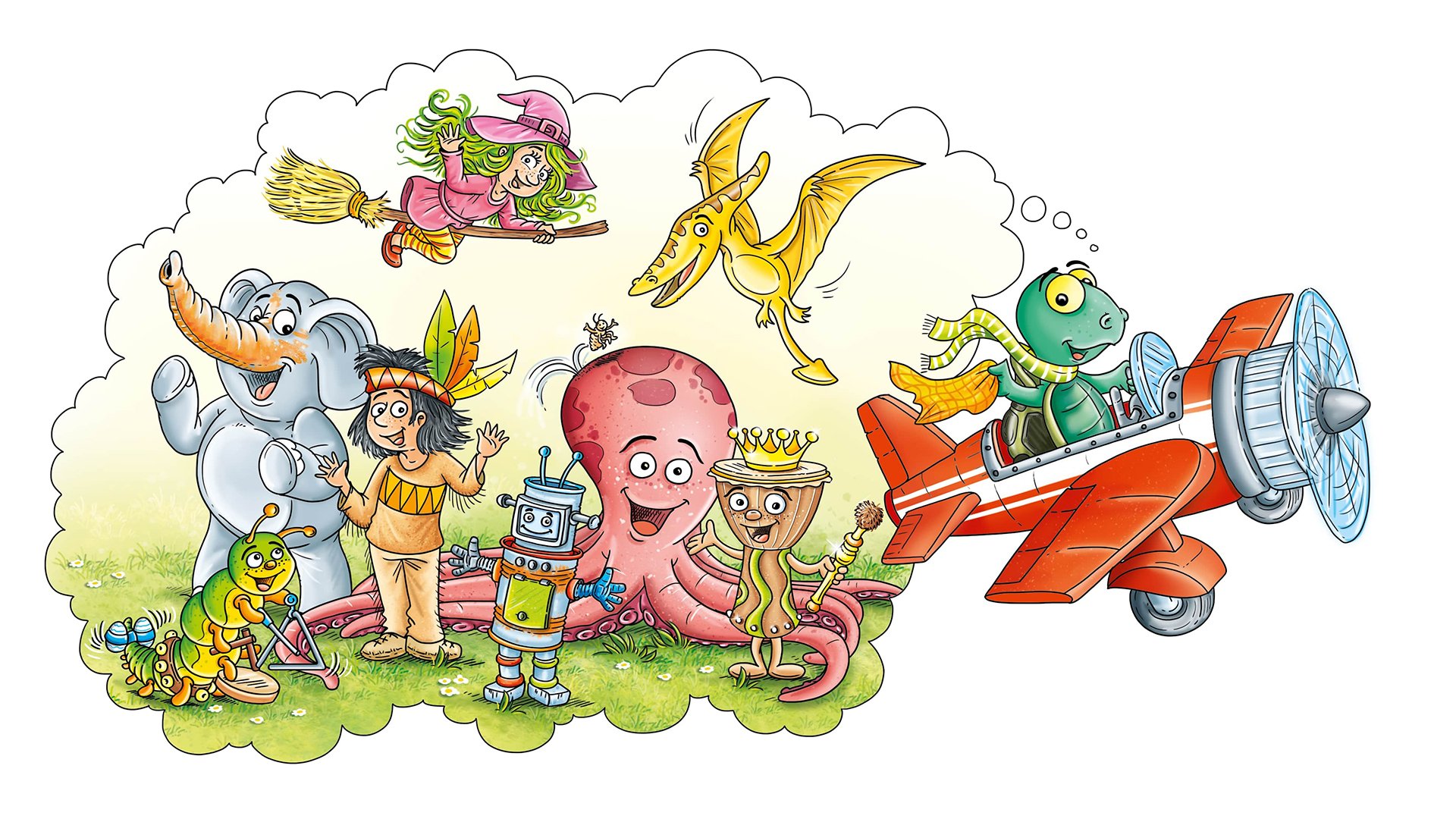 Foto für die Veranstaltung 'Kiddy, unser bester Freund' mit einer Illustration von animierten Tieren in lustigen Posen.