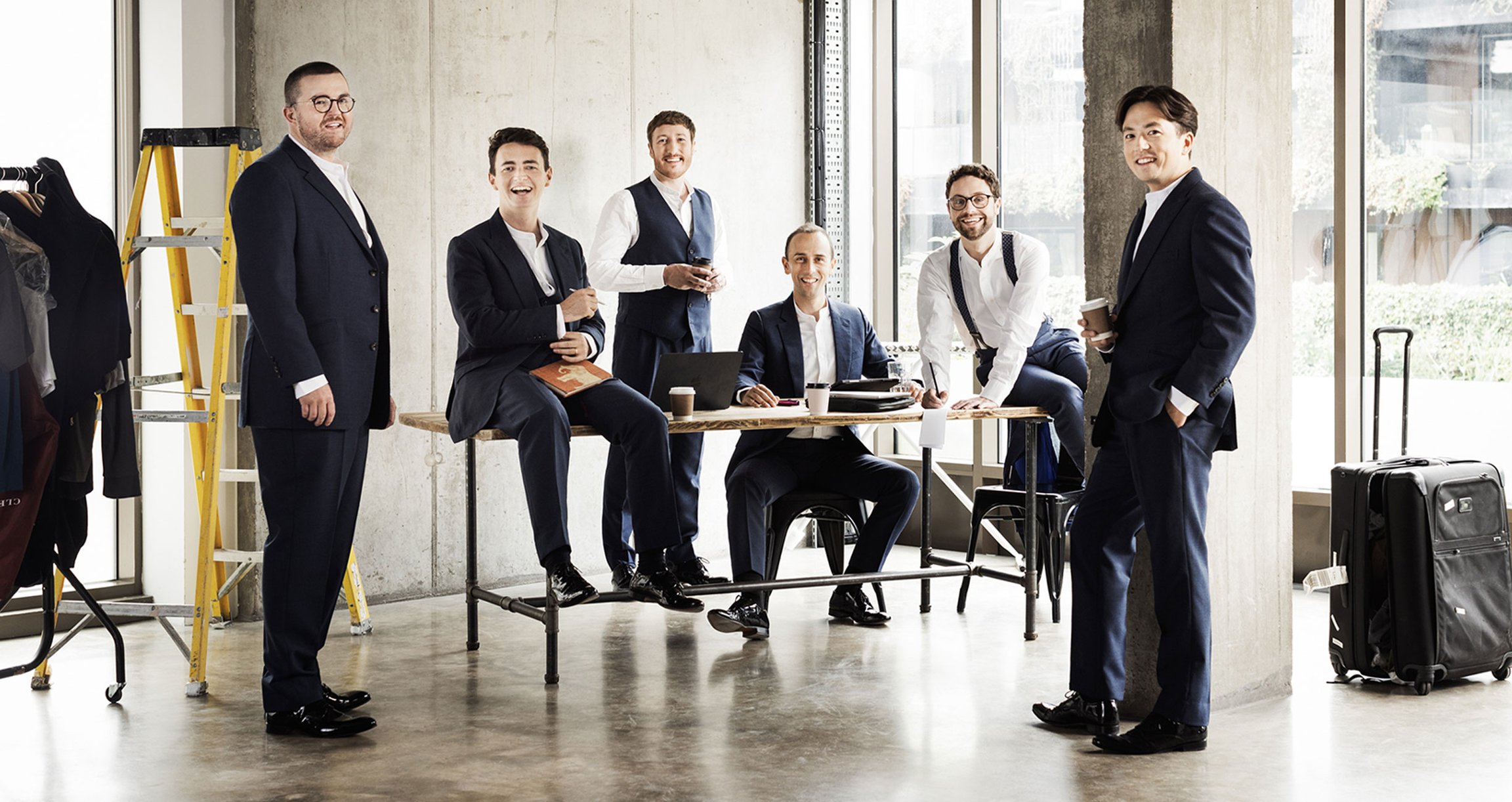The King's Singers in formeller Kleidung