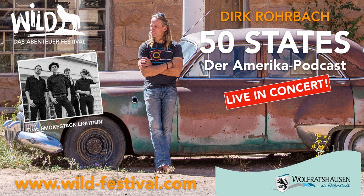 Plakat des Events ‚Dirk Rohrbach & Smokestack Lightnin’: 50 STATES