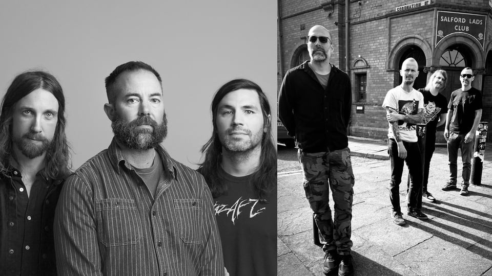 Collage aus zwei schwar-weiss Bildern der beiden Bands