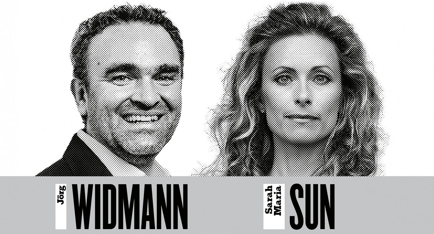 das Plakat der Veranstaltung mit zwei Personen, einem Mann und einer Frau. Das Foto ist in schwarz-weiß mit einem Effekt.