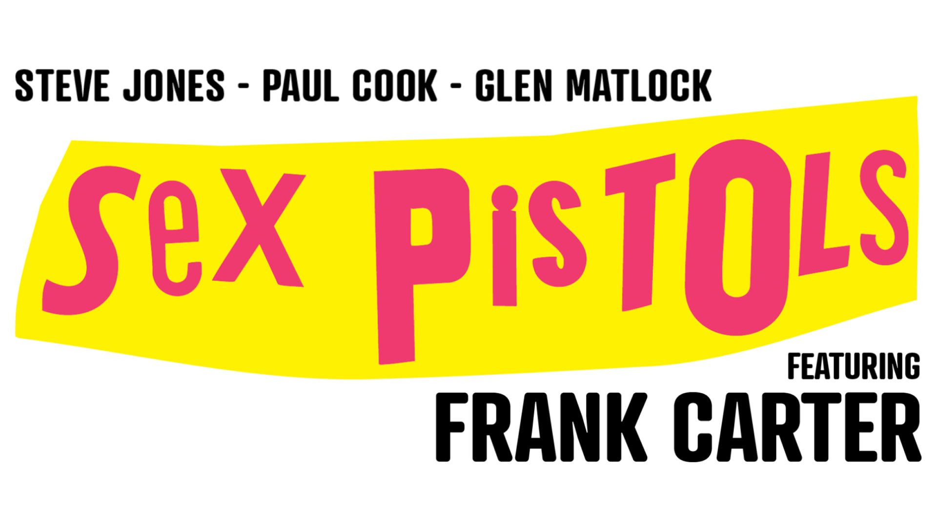 Grafik in weiß mit Konzertankündigung in schwarz, rot und gelb