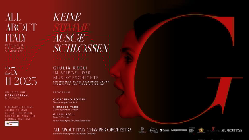 Plakat der Veranstaltung „KEINE STIMME AUSGESCHLOSSEN“ in Rot- und Schwarztönen