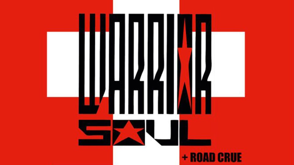 Grafik in schwarz-weiß auf rotem Unterrgrund