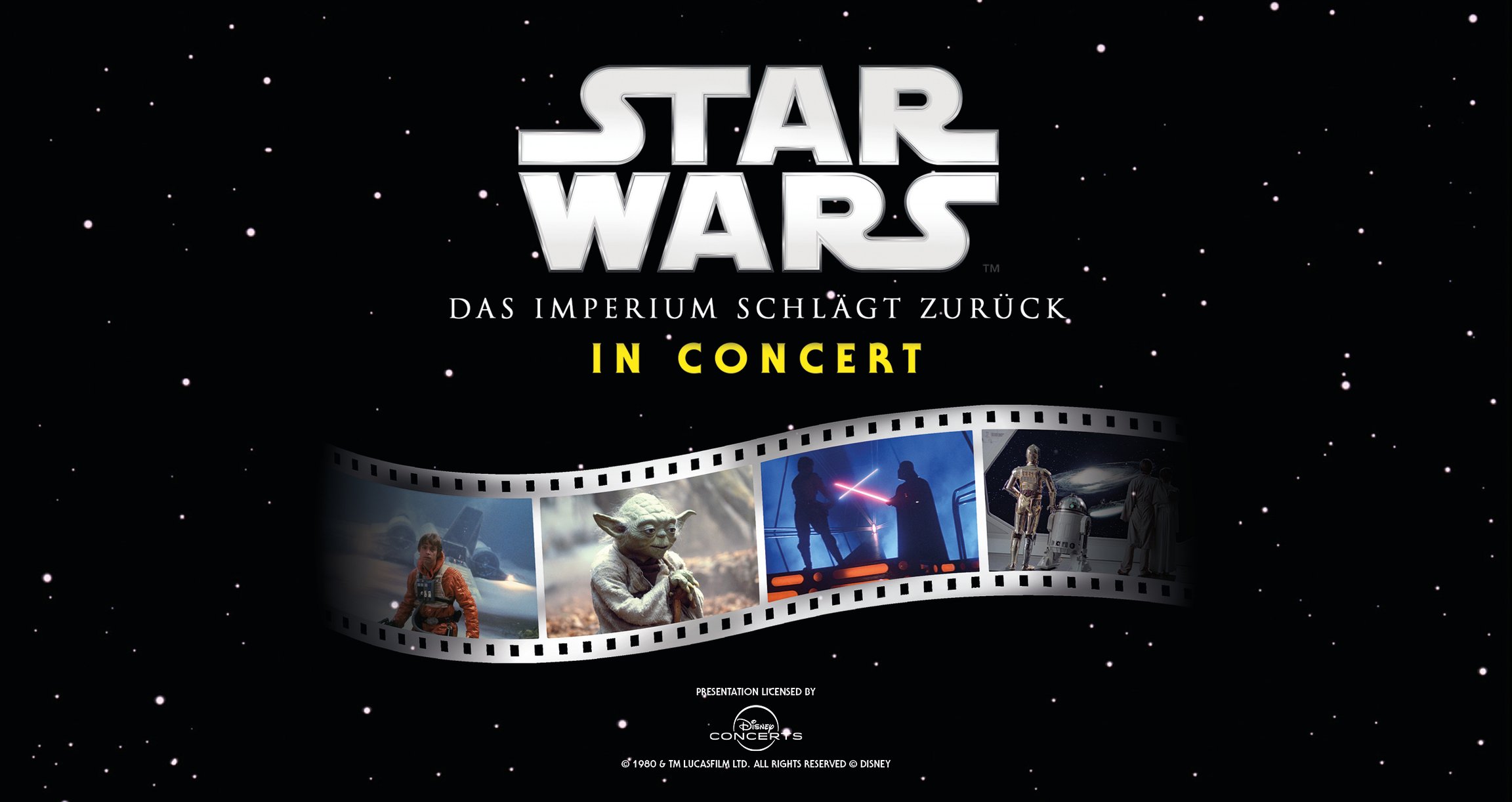 das Konzertplakat mit dem Titel „Star Wars“, im Hintergrund ein sternenklarer Nachthimmel
