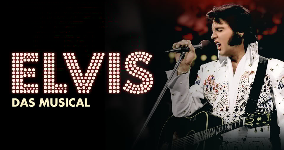 Plakat mit Foto von Elvis und Aufdruck