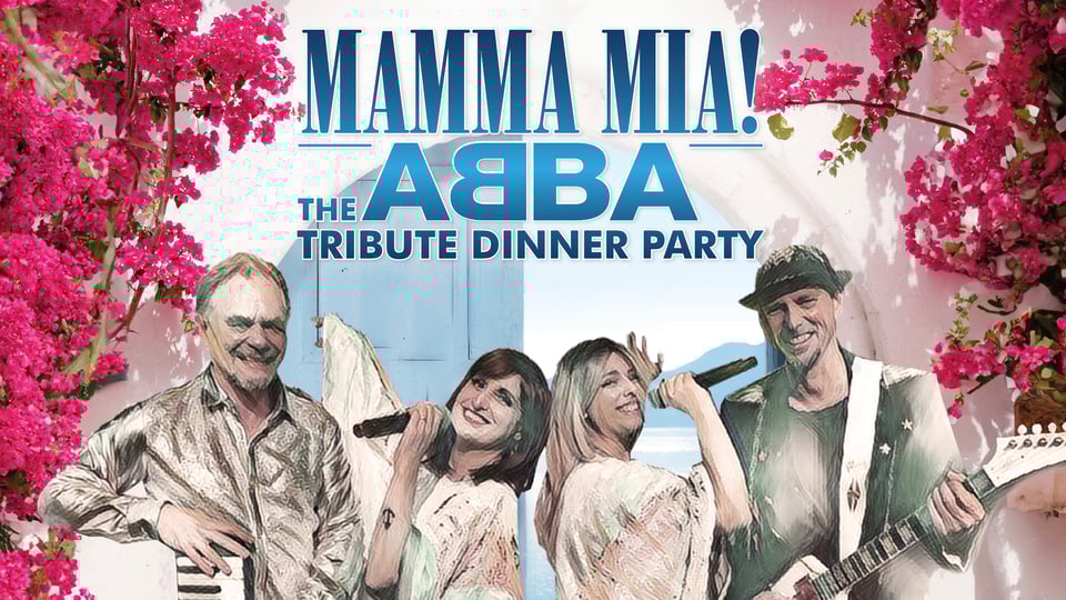 Plakat mit Bild aus dem Musical mit Darstellern und Aufschrift