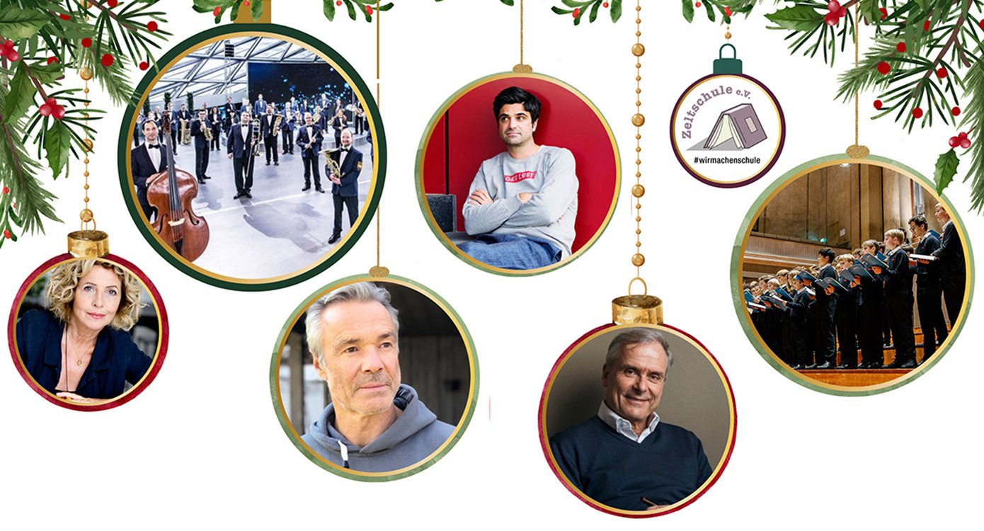 Grafik für "Sei der Unterschied" in einem weihnachtlichen Stil und Fotos der Teilnehmenden