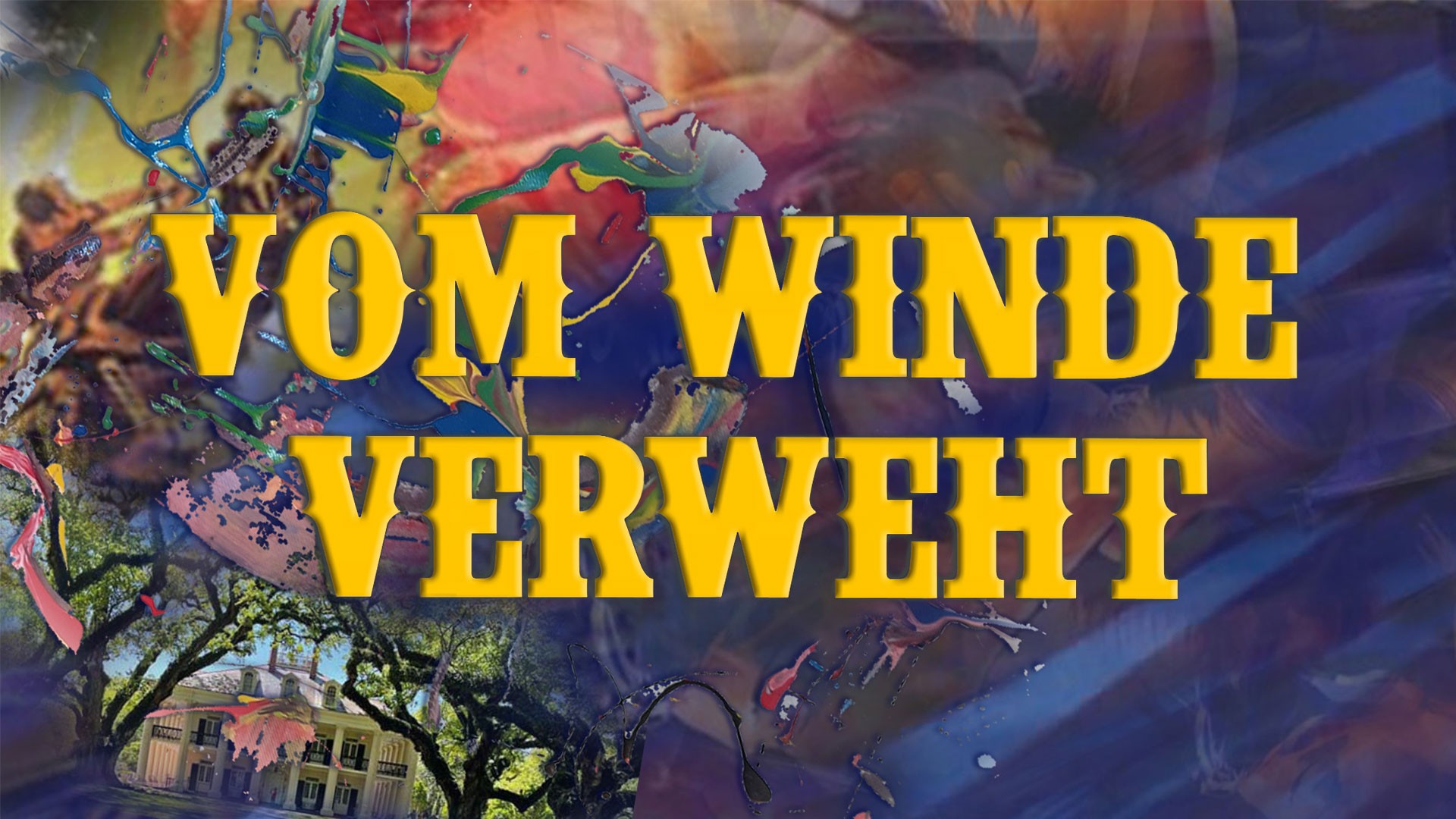 Artwork mit Schriftzug im Winde verweht. Im HIntergrund ein zerknülltes farbiges Papier