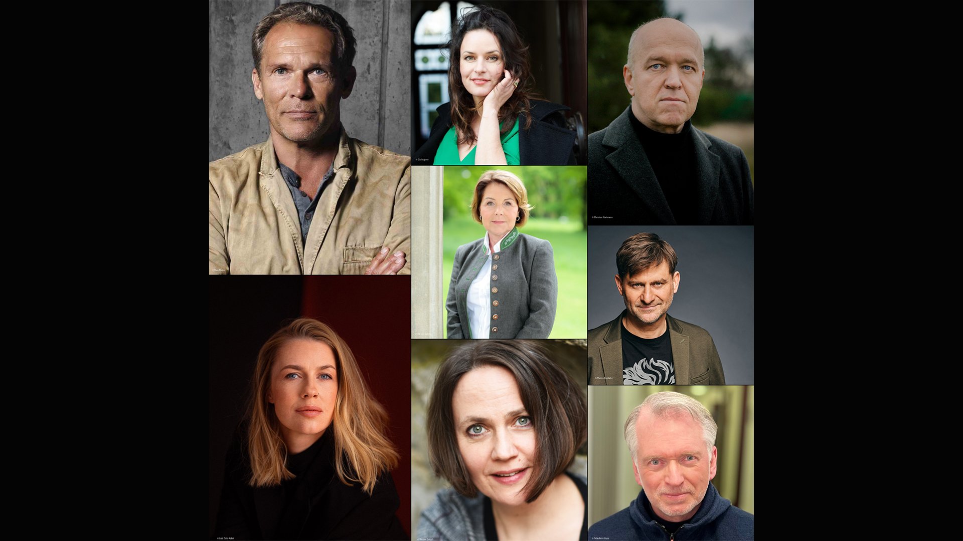 Eine Collage aus farbigen Portraits verschiedener Künstler zu der Veranstaltung Christian Springer