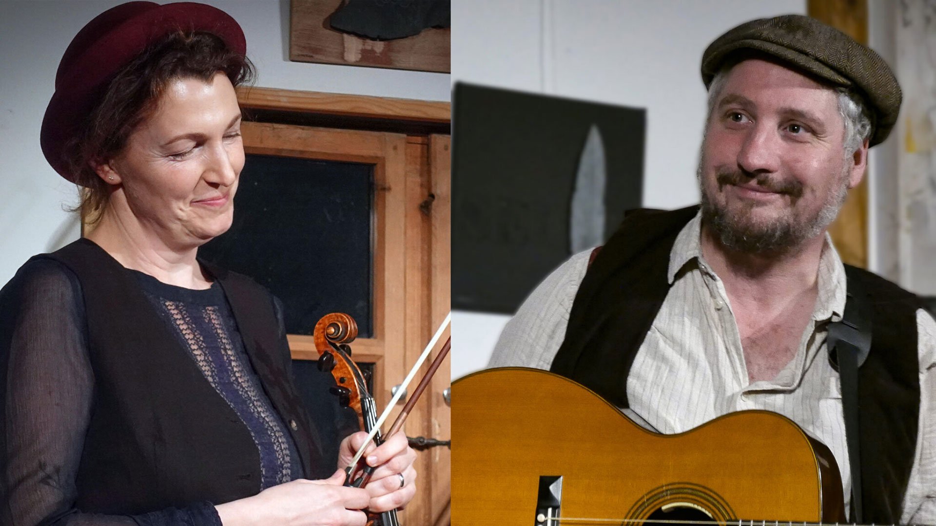 Foto für das Event Dominik Plangger & Claudia Fenzl – Liedermachen mit einer Collage der beiden Künstler