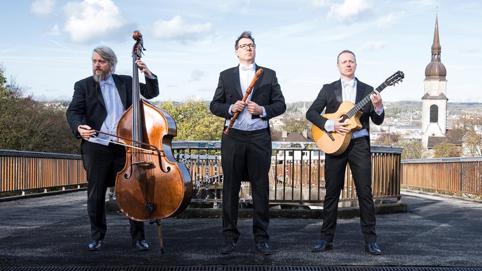 Foto für die Veranstaltung ‚Wildes Holz – Klassiker‘ mit drei Männern und ihren Instrumenten