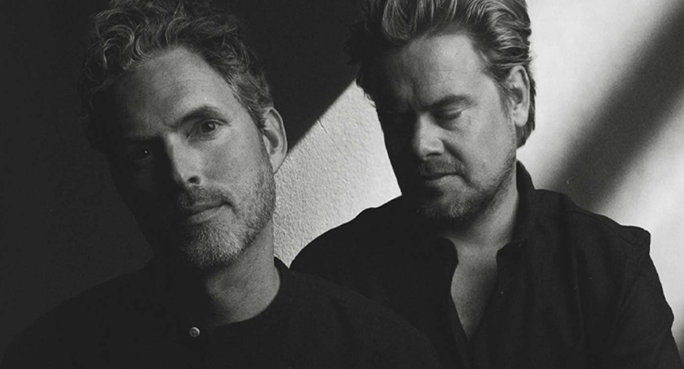 Schwarzweiß-Foto der Gesichter der beiden Künstler