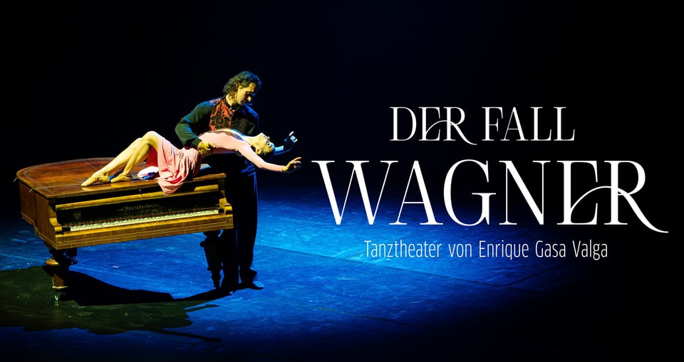 Grafik mit Zeichnung von Flügel mit Liebespaar mit Aufschrift