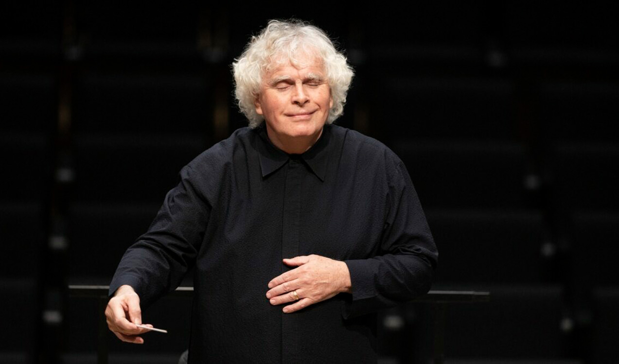 Foto von Simon Rattle für das Konzert RATTLE / MEAD / Bach, Händel / BRSO Barock / Matinee-Abo