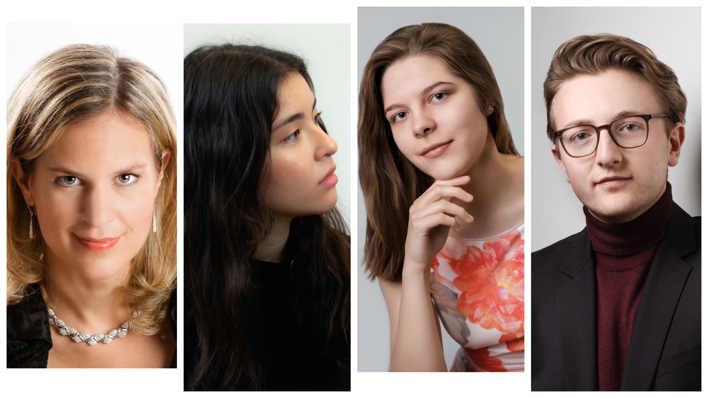 Collage von vier Portraits von vier Künstlern