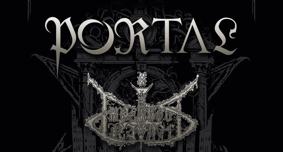 Grafik in schwarz mit grauer Aufschrift und Bandlogo