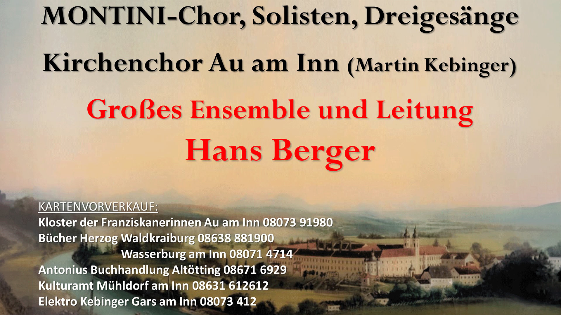 Plakat zur Veranstaltung Großes Alpenländisches Adventssingen mit Hans Berger