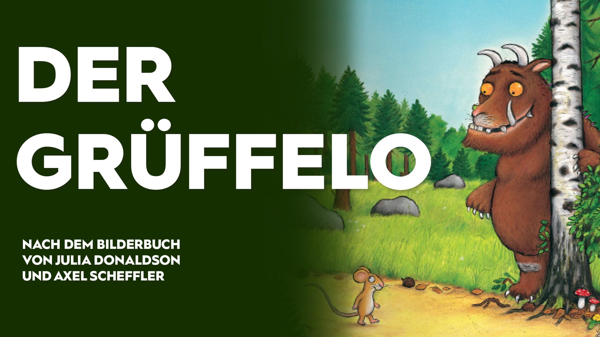 Plakat mit Teichnung des "Grüffelo" und Aufschrift