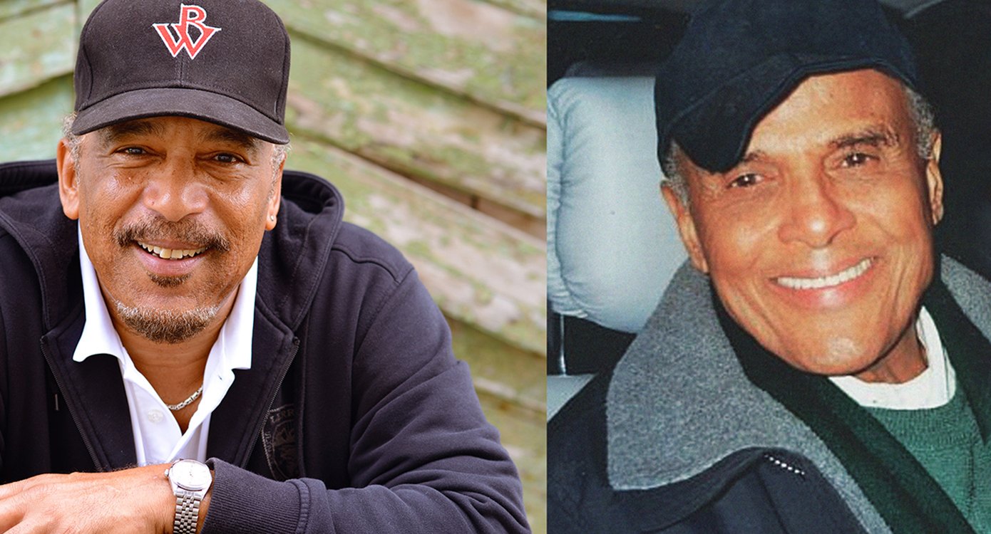 links ein Bild von Ron Williams mit einer Mütze und rechts ein Bild von Harry Belafonte, der ebenfalls eine Mütze trägt.