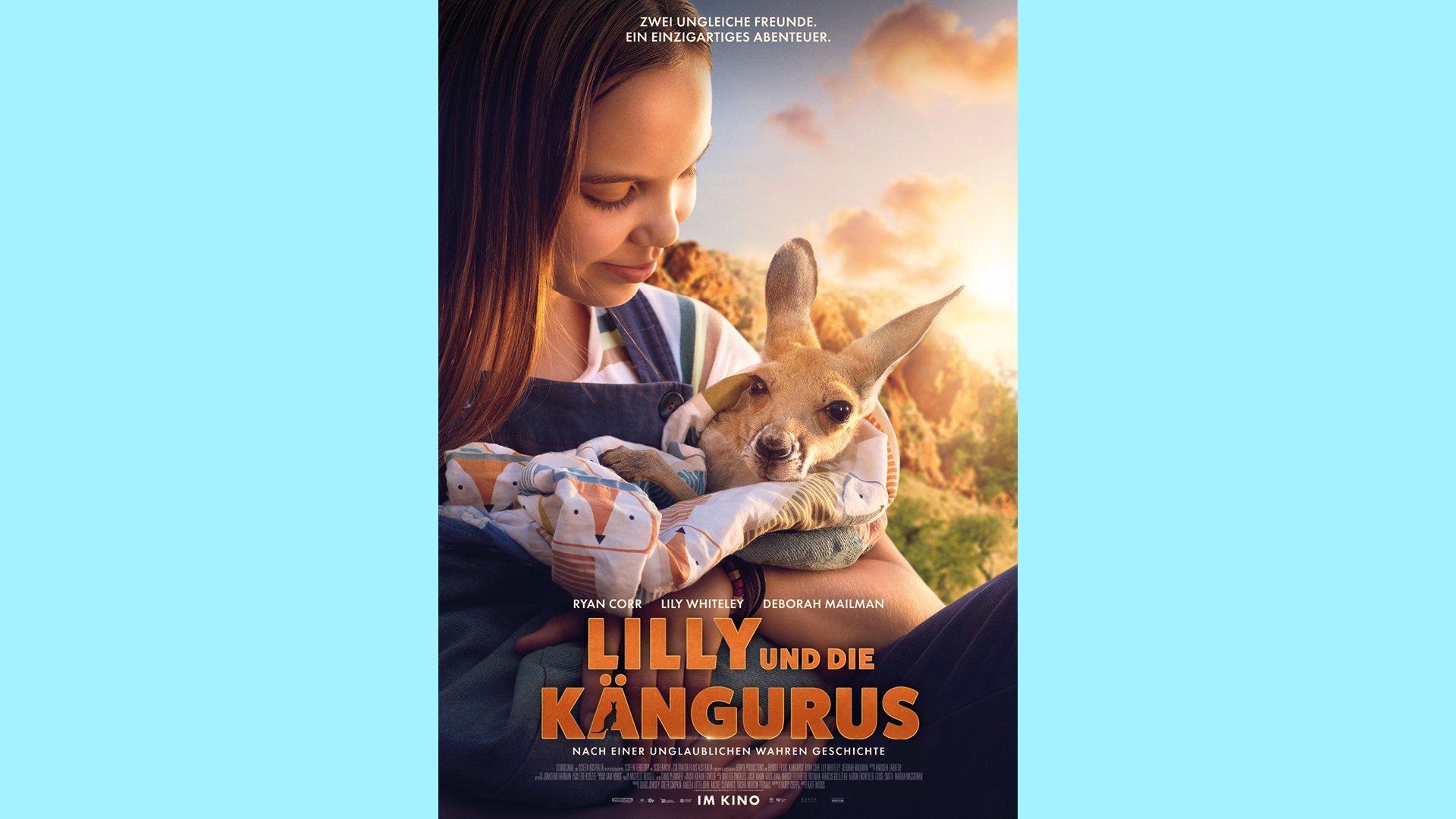Das Cover des Films Lilly und die Kängurus mit einem Mädchen und einem Känguru