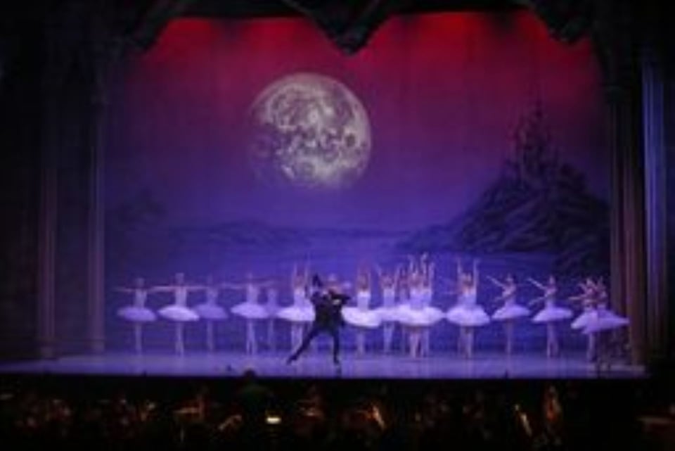 Bild der Tänzerinnen aus Schwanensee auf der Bühne