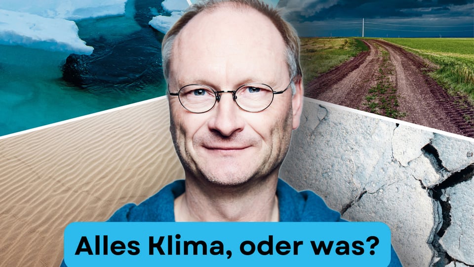 Portrait von Sven Plöger mit Landschaftsgrafik im Hintergrund