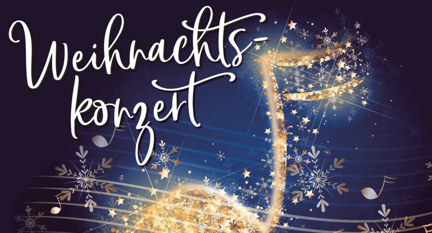 Grafik in blau und gold mit weisser Aufschrift