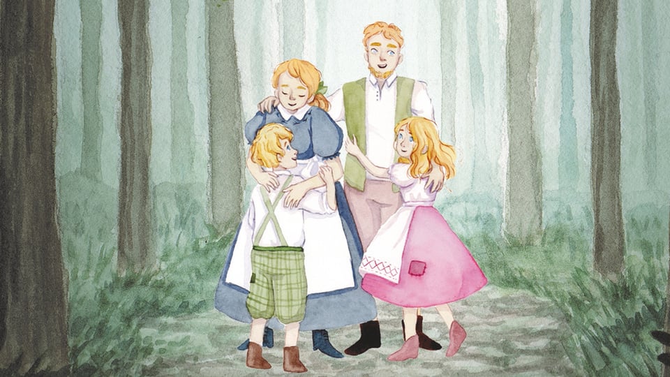 Illustration mit Figuren aus dem Märchen