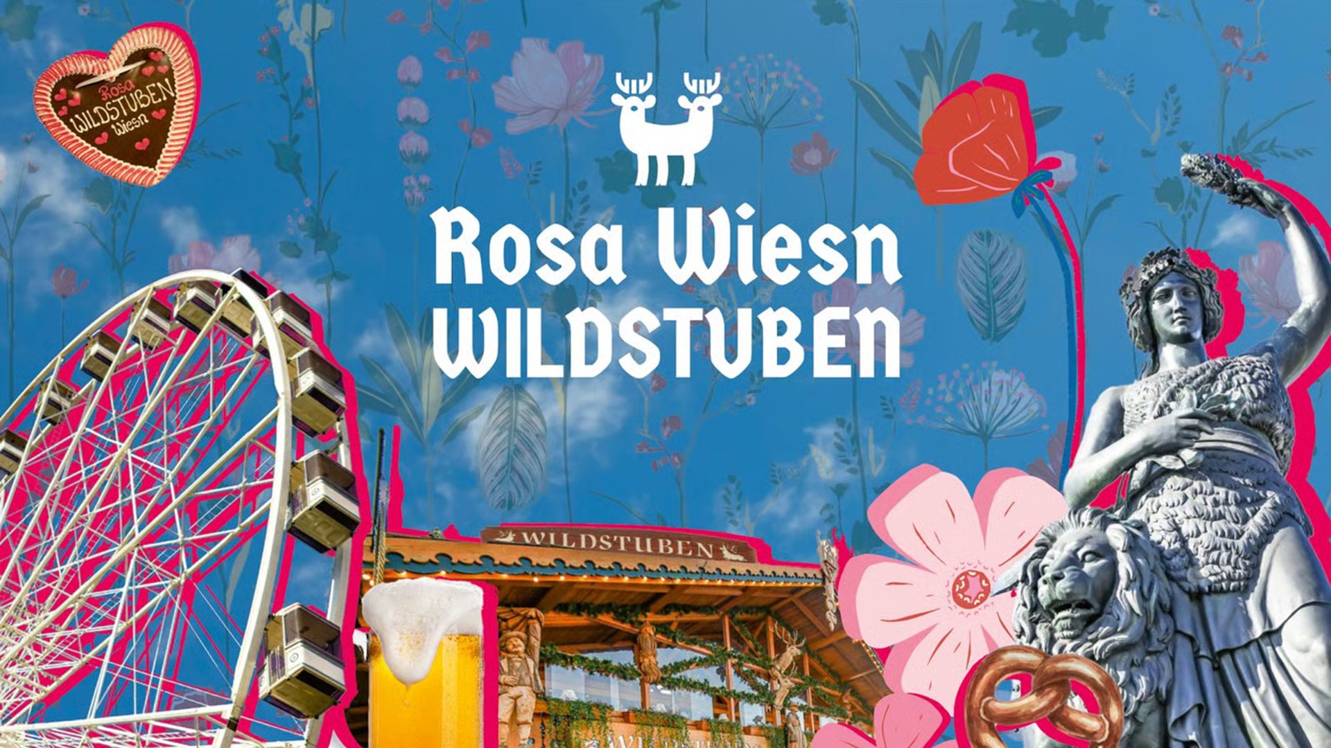 Grafik mit Requisiten in Bezug auf die Veranstaltung und Ankündigung