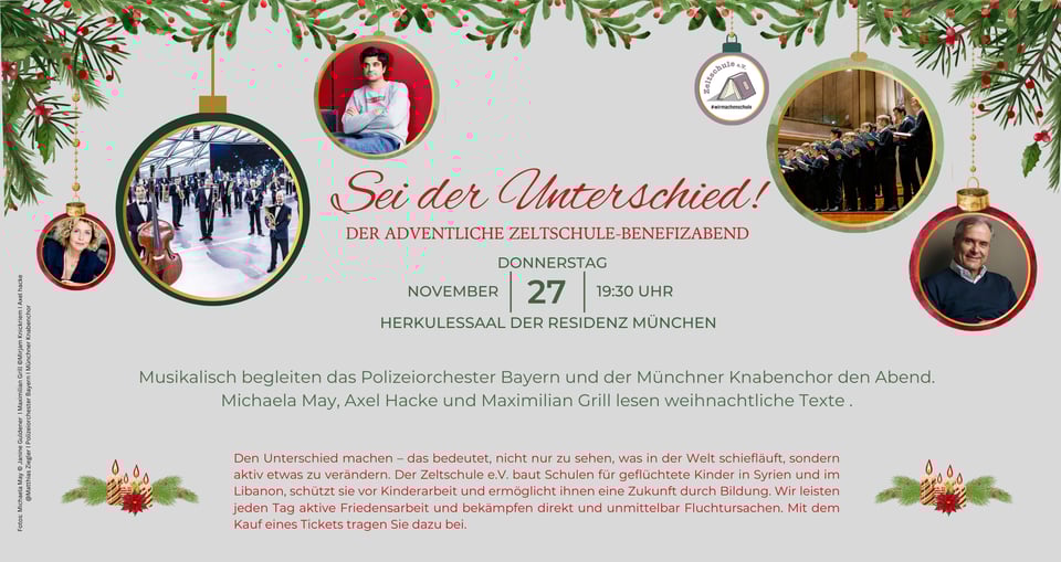 Grafik für "Sei der Unterschied" in einem weihnachtlichen Stil und Fotos der Teilnehmenden