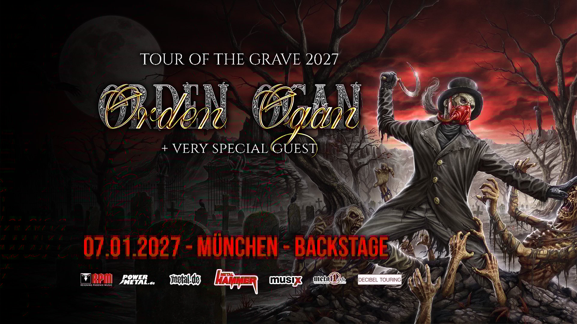 ORDEN OGAN – Tour of the Grave 2027, epische Promo-Illustration