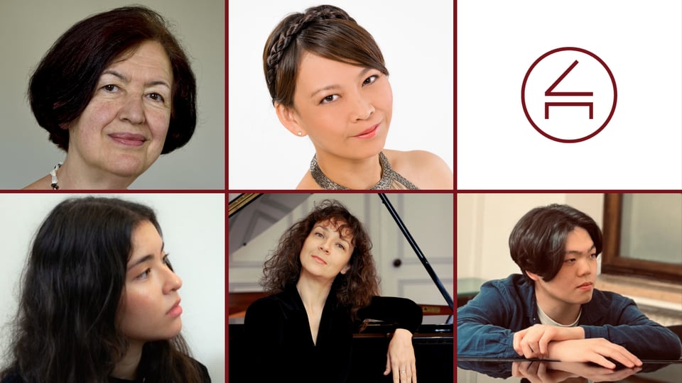 Eine Collage für die Veranstaltung FRANKREICH. Eröffnungskonzert der Europa‑Reihe 2026/27 mit dem Bild von fünf Künstler*innen.