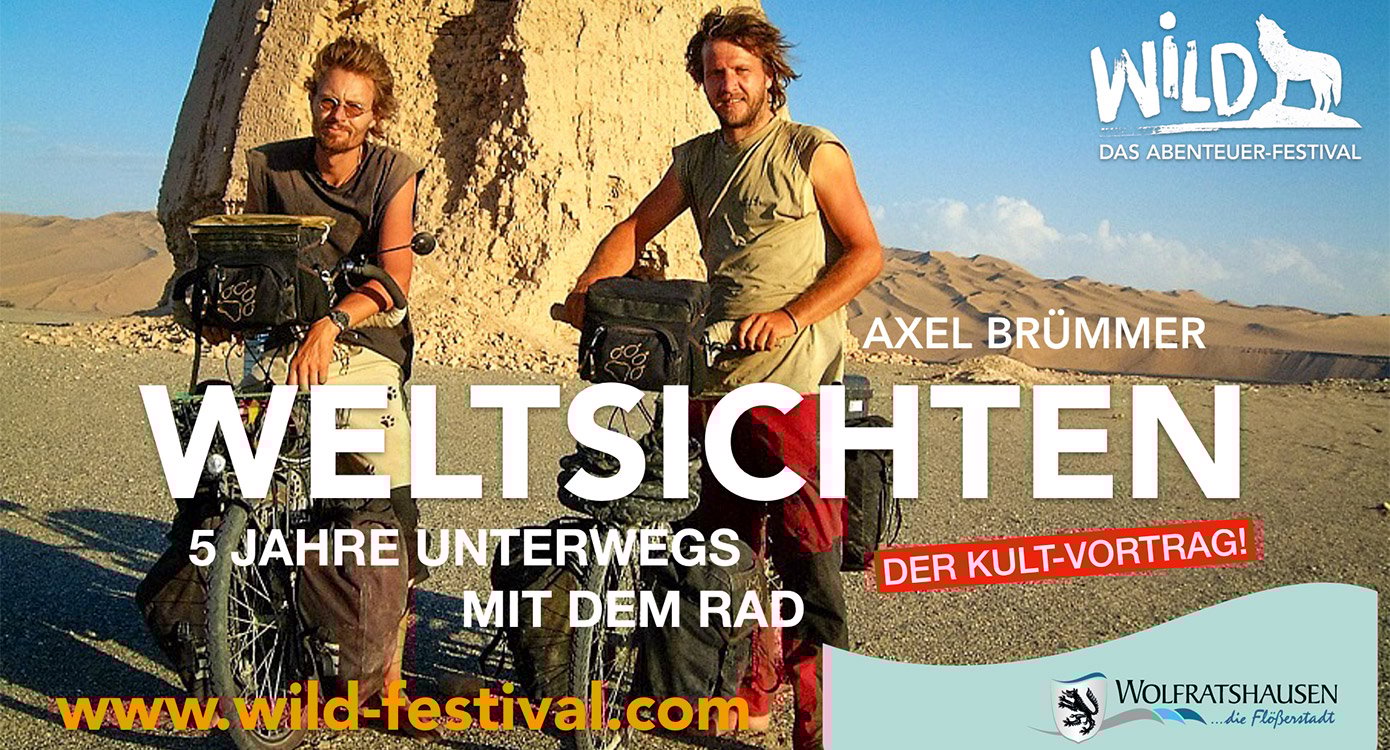 Plakat des Events ‚Axel Brümmer: ABENTEUER WELTUMRADLUNG