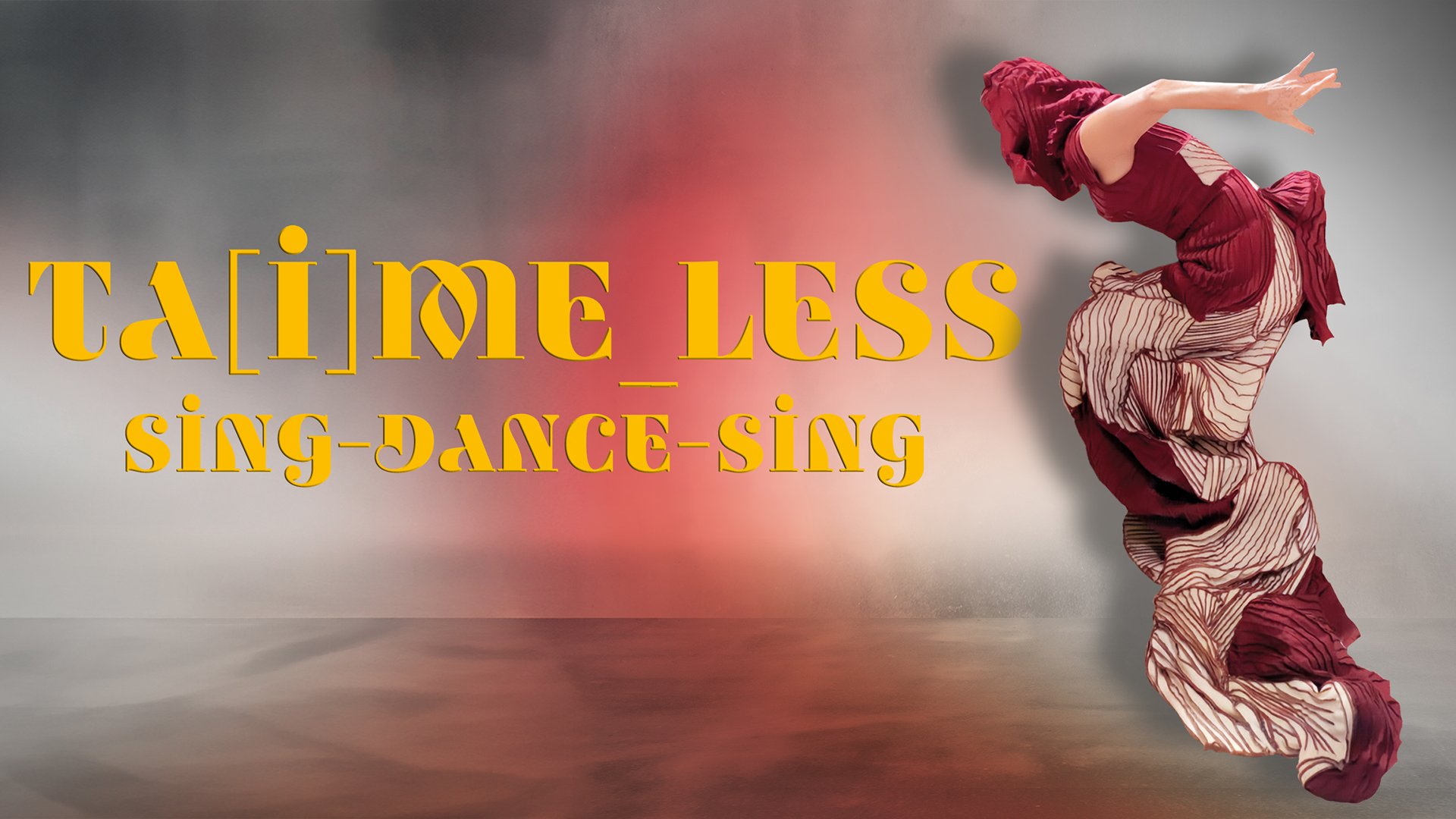 Grafik in orange und grau mit Foto einer verschleierten Tänzerin und gelbe Aufschrift