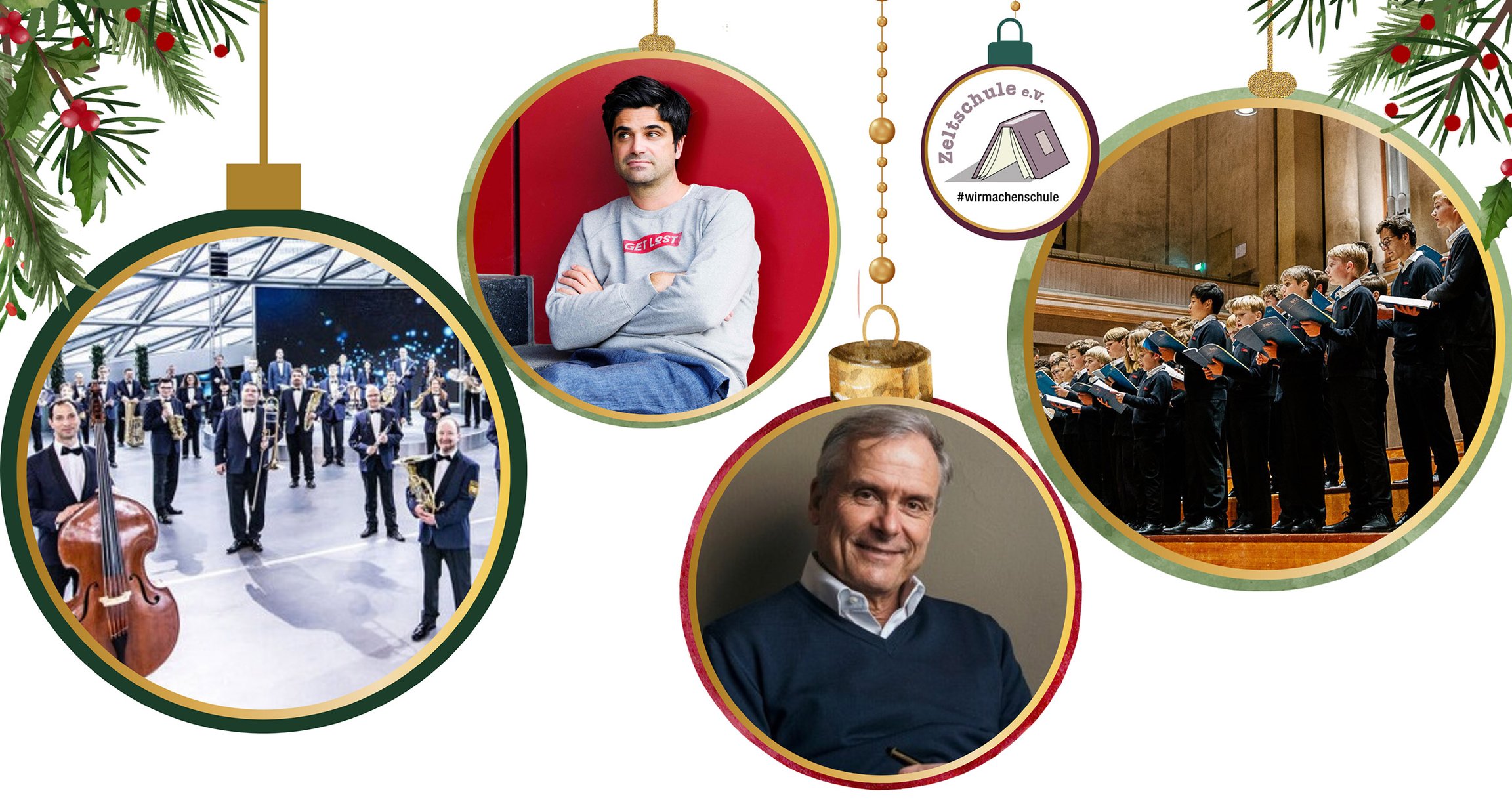 Grafik für "Sei der Unterschied" in einem weihnachtlichen Stil und Fotos der Teilnehmenden