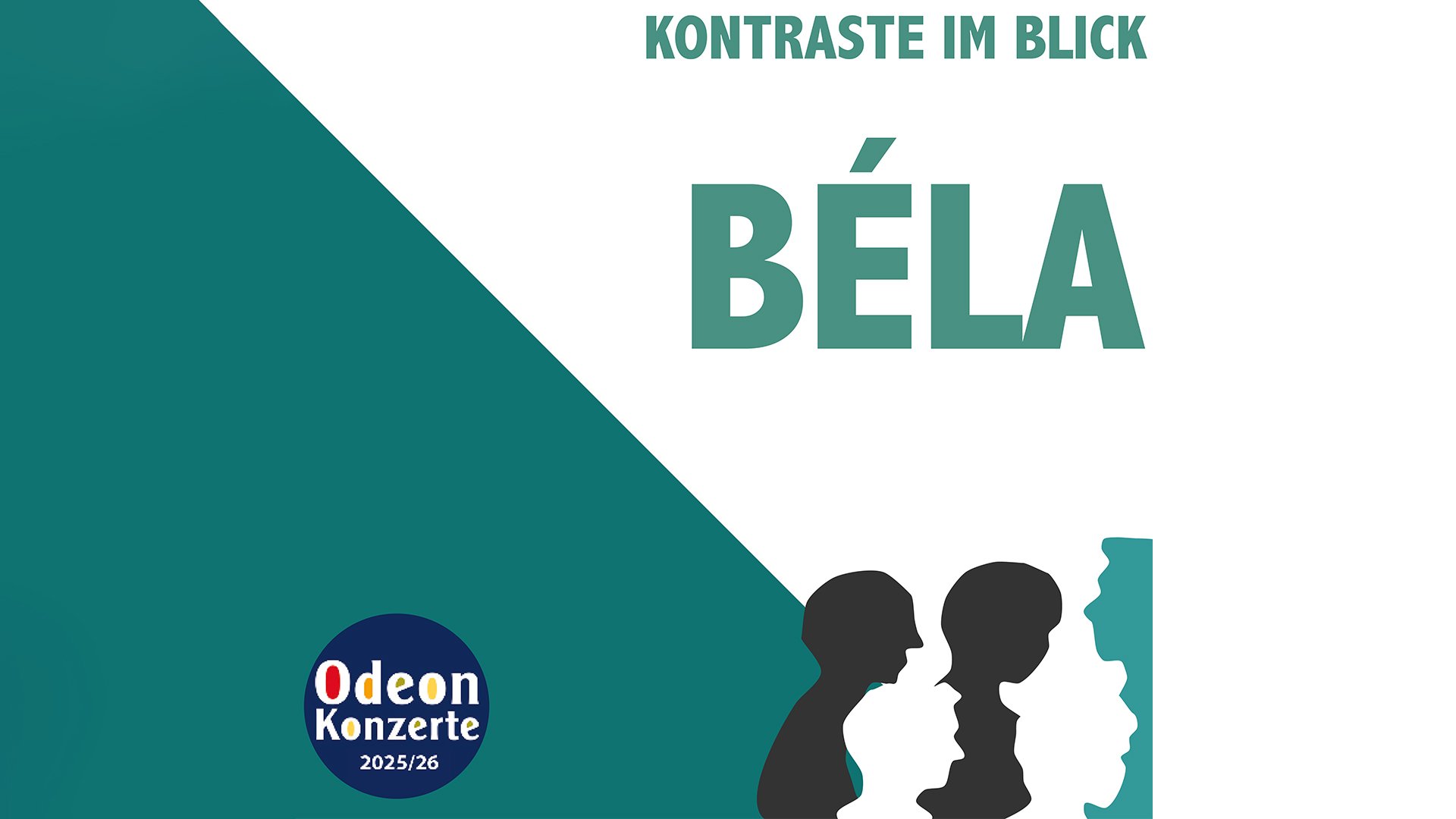 Grafik in türkis-weiß mit Aufschrift und Logo Odeon Konzerte