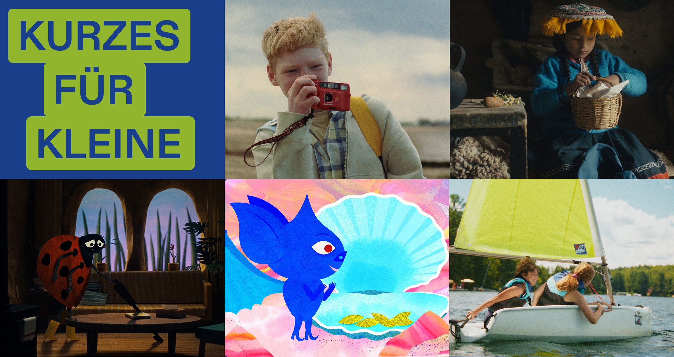 eine Collage mit allen Bildern aus den fünf Filmen