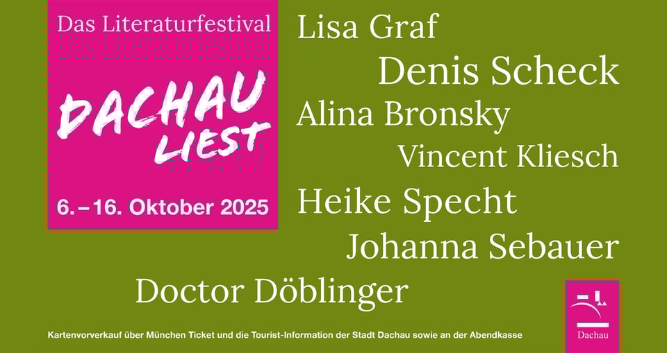 das Plakat der Veranstaltung in Grün und Rosa mit weißer Typografie