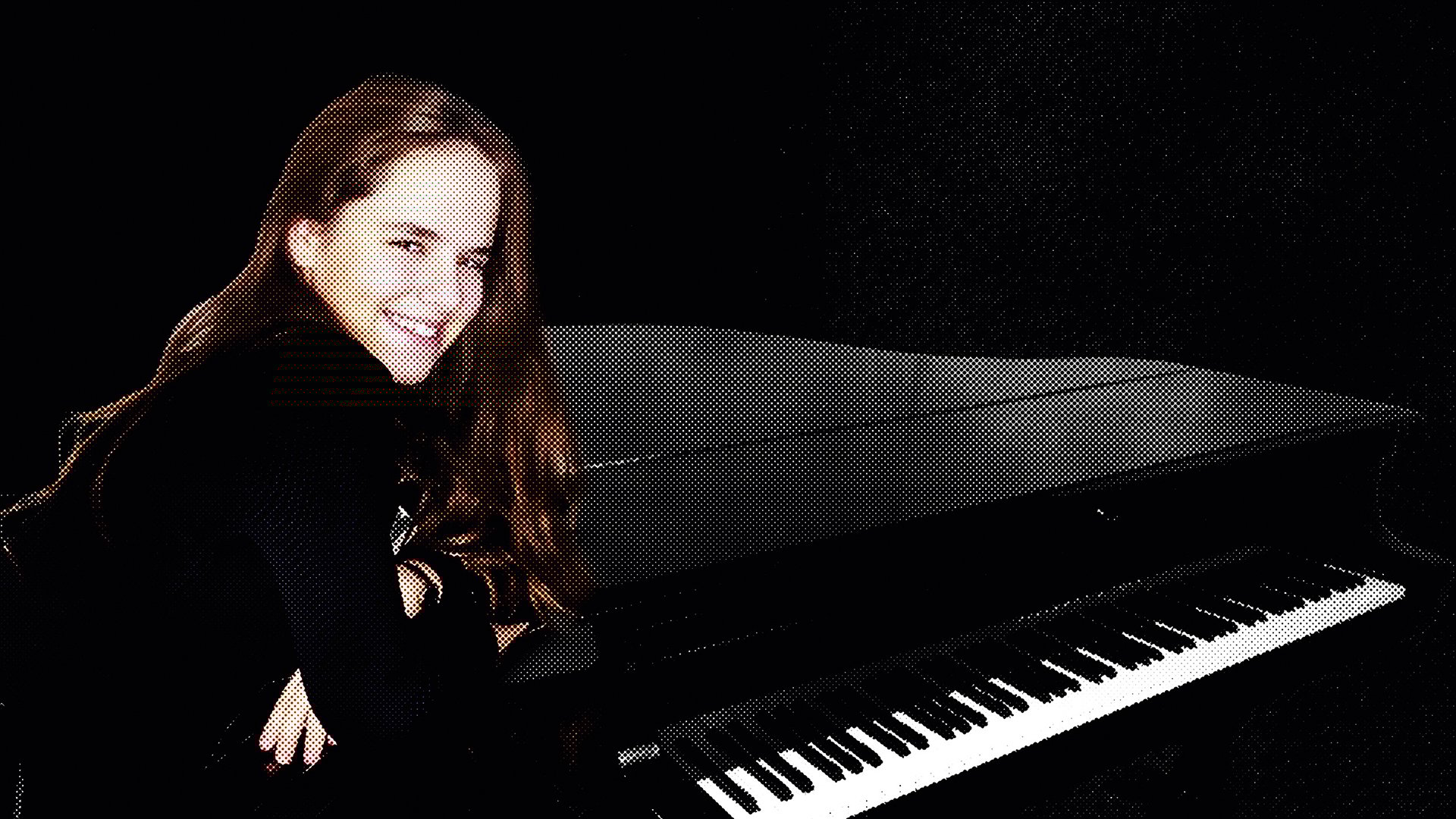 Foto für das Event Junge Talente – gestern und heute: ein Mädchen auf einem Klavier mit einem fotografischen Effekt