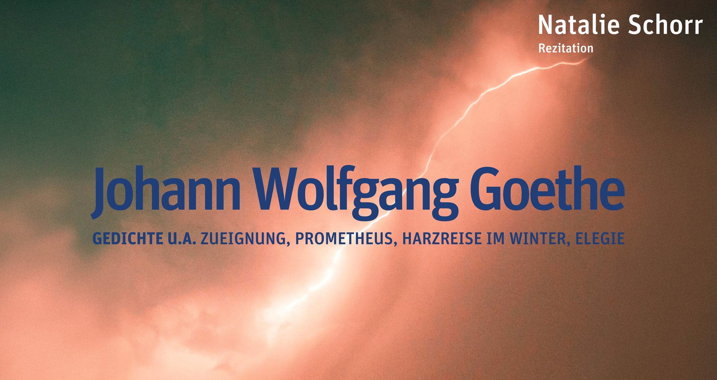 Grafik mit Blitz und blauer und weisser Aufschrift