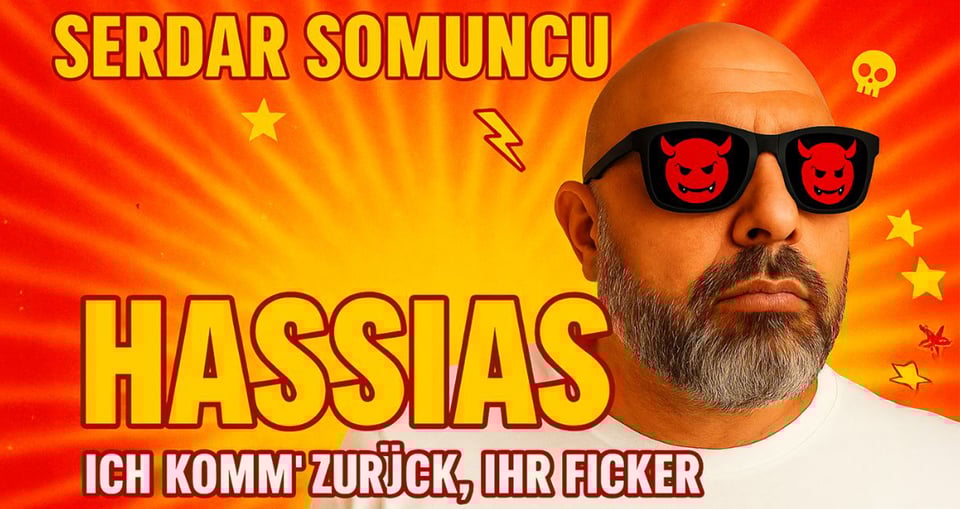 Grafik in gelb-orange mit Portrait von Man