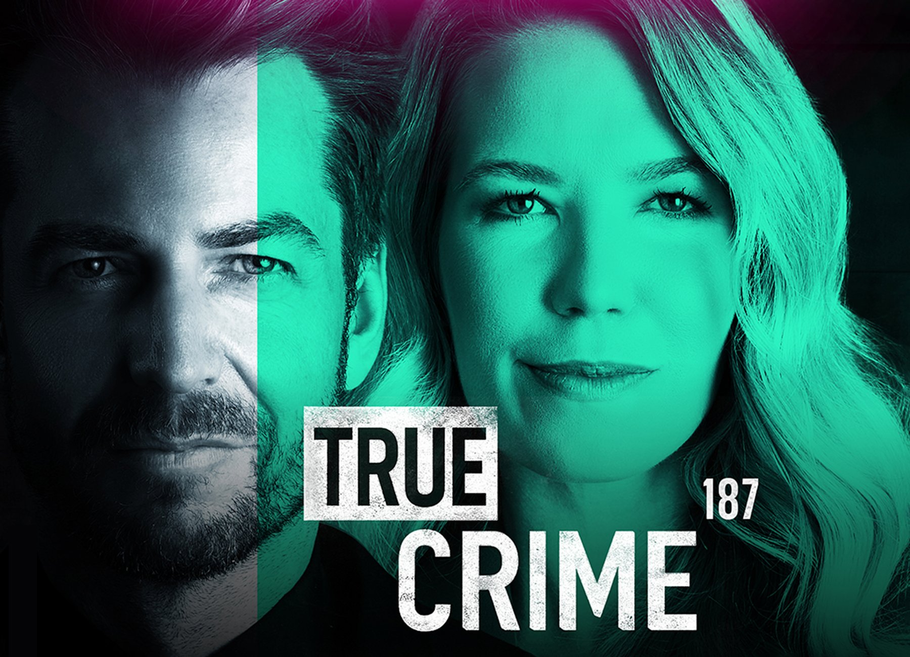 Alexander Stevens & Jacqueline Belle – Porträt der beiden Künstler mit grünem Neonlicht auf ihren Gesichtern