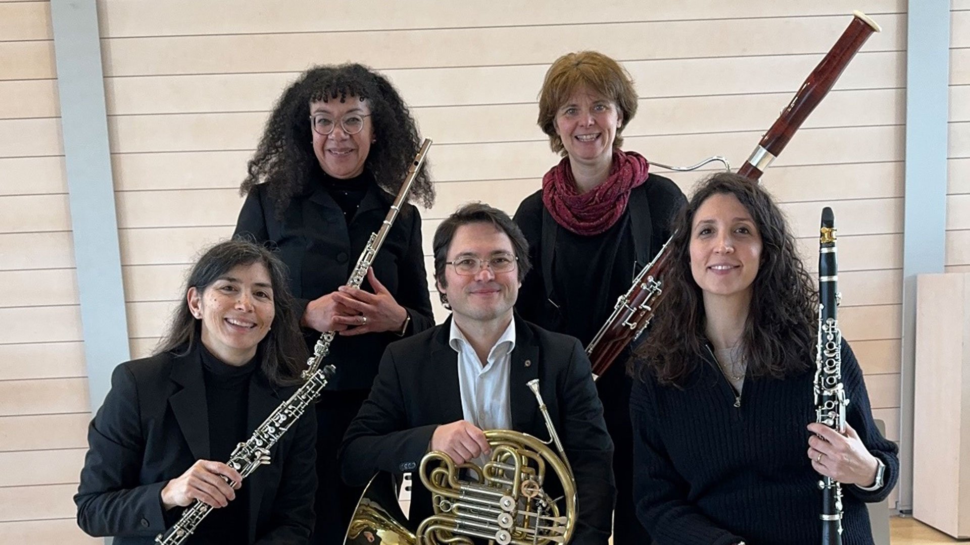 Foto für das Event Wind.Klang Quintett mit den Musiker*innen mit Blasinstrumenten