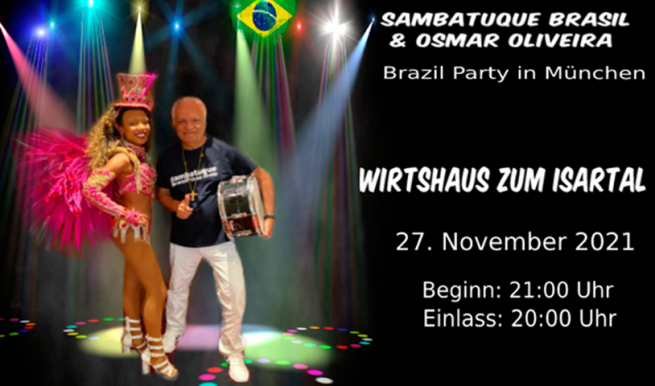 Brazil Party in München Live Sambatuque Brasil © München Ticket GmbH – Alle Rechte vorbehalten
